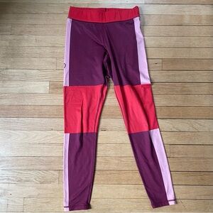 Backcountry womens M athletic leggings / running tights / base layer color block